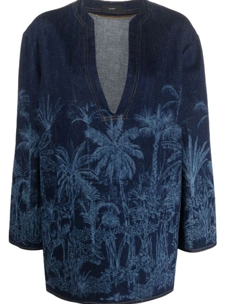 Cheap Jouy Toile Alanui denim Jungle tunic de Women 0822